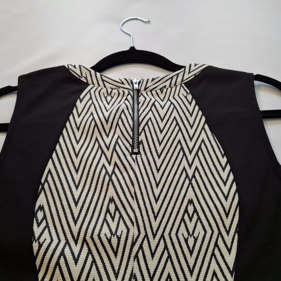 Divided H&M Color Block Bodycon Dress Size 14 Chrome Back Zipper Sleeveless - Picture 10 of 14